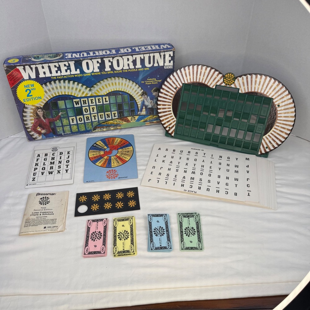 Vintage Wheel of Fortune Board Game 1986 Pressman 2nd Edition Replacement Parts